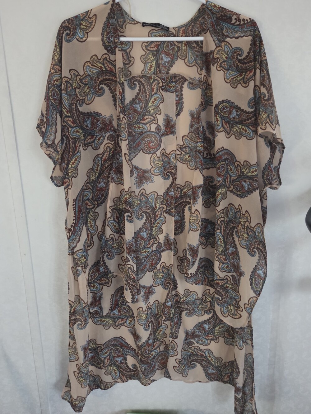 Black Tape Drap Shall Boxy Paisley Boho